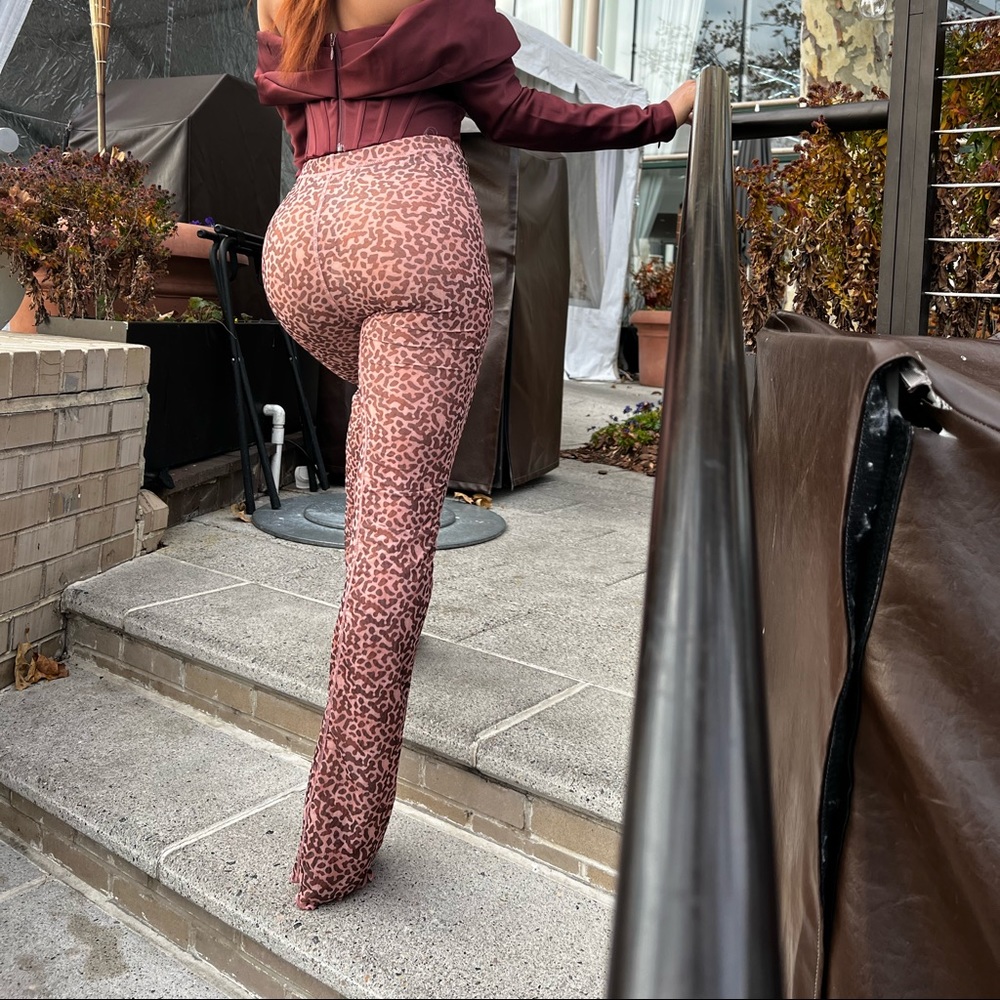 House Of CB Animal Print Mesh Pants